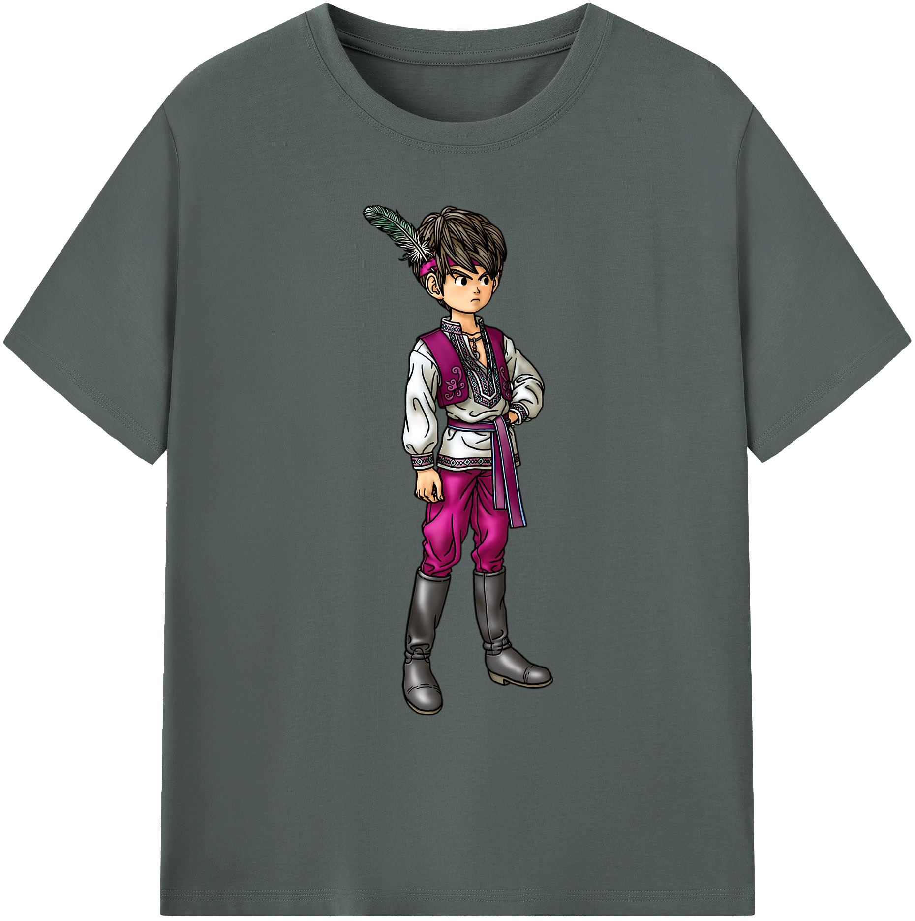 （画像用） ドラゴンクエスト Doragon Kuesuto Dragon Quest 綿100％ メンズ半袖Tシャツ｜肌触りやわらか＆通気性
